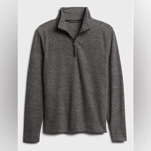 Banana Republic Men's Gray Brushed Waffle Half Zip Large